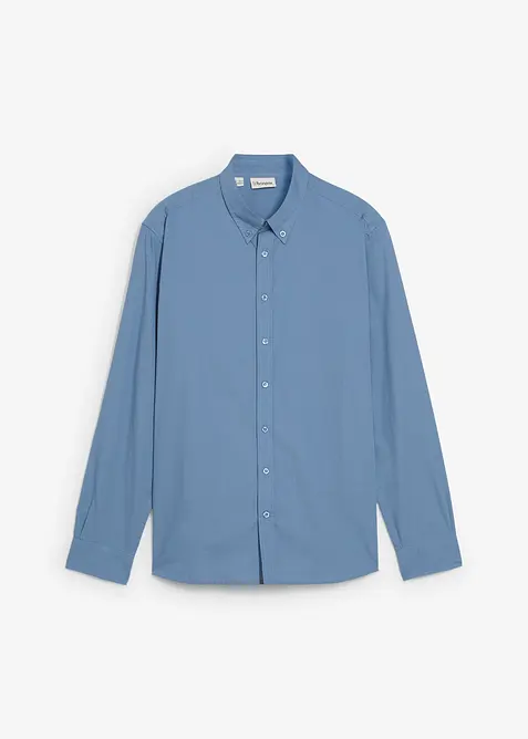 Overhemd met lange mouwen en patches van puur katoen, bonprix