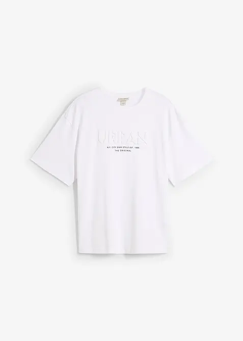 T-shirt met 3D print van puur biologisch katoen, loose fit, bonprix