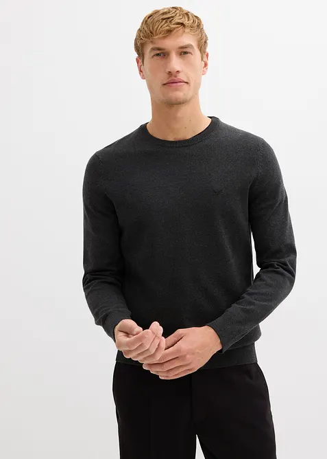 Fijn gebreide trui met katoen, bonprix