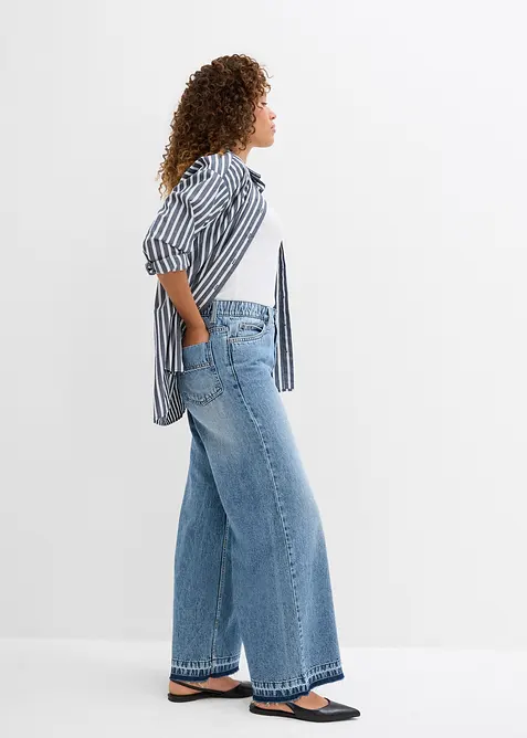 Wide leg jeans high waist, cropped, bonprix