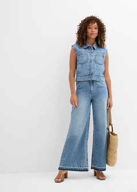 Jeans gilet van katoen, bonprix