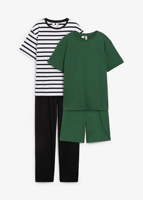 Pyjama + shortama met biologisch katoen (4-dlg. set), bonprix