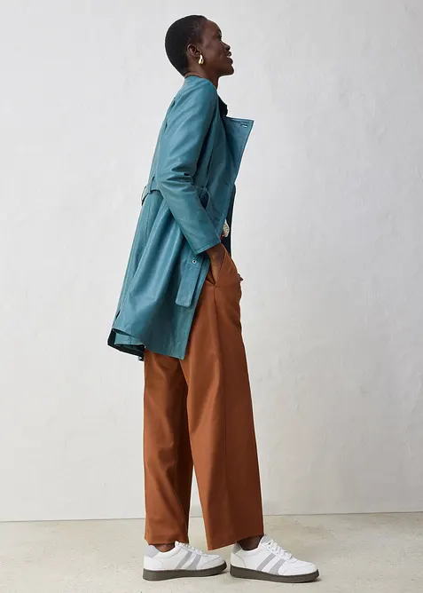 Leren trenchcoat van lamsnappa, bonprix