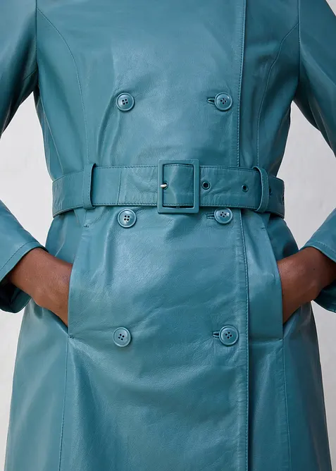 Leren trenchcoat van lamsnappa, bonprix