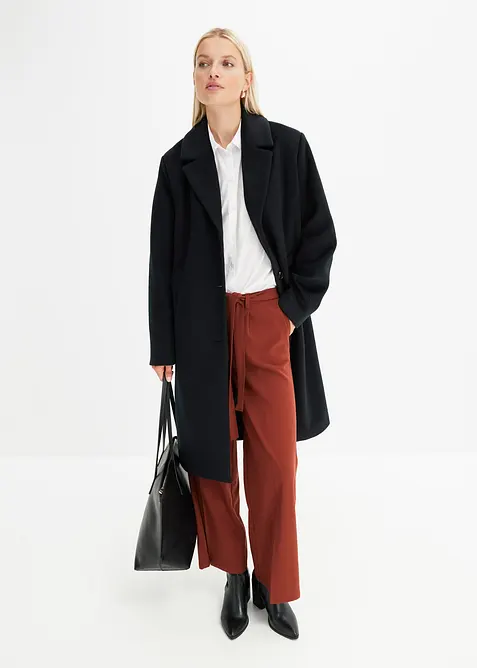 Korte coat in wollen look, bonprix