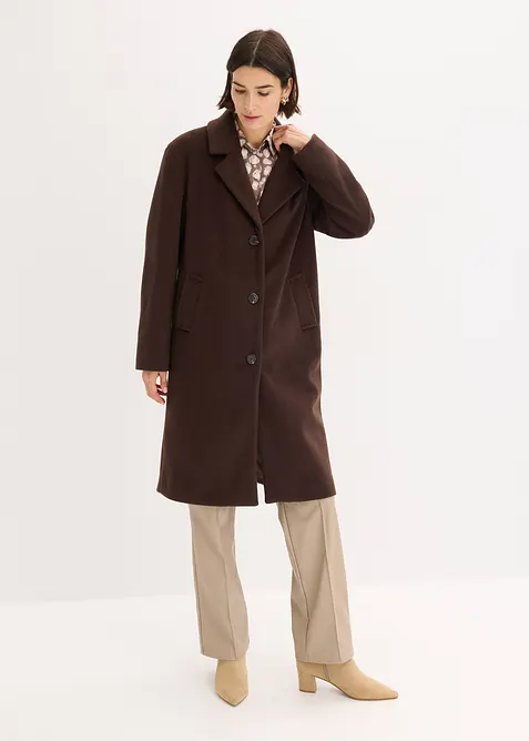 Korte coat in wollen look, bonprix