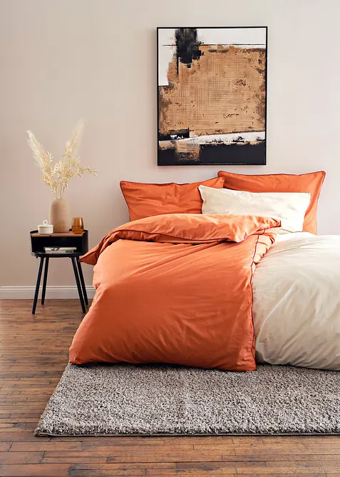 Renforcé dekbedovertrek met paspels in contrastkleur, bonprix