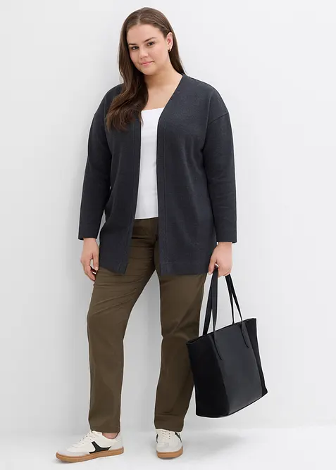 Lang sweatvest in een zachte katoenmix, bonprix