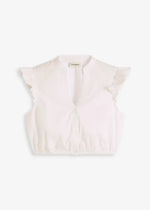 Dirndl blouse met opstaande kraag en ruches aan de mouwen, bonprix