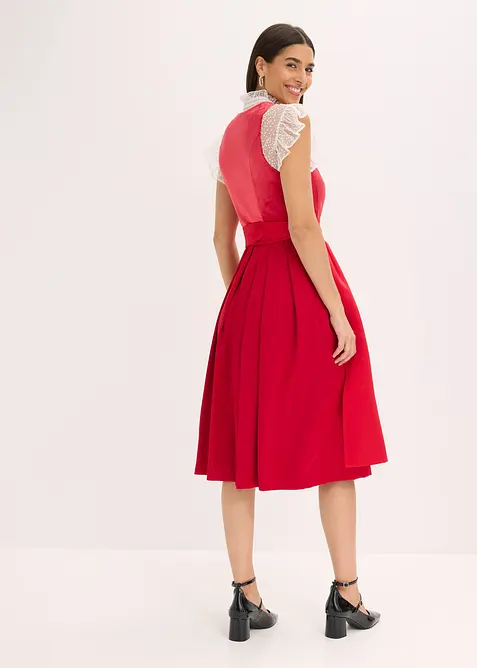 Midi dirndl met fluweel en schort (2-dlg. set), bonprix