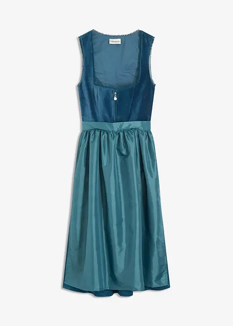Midi dirndl met fluweel en schort (2-dlg. set), bonprix