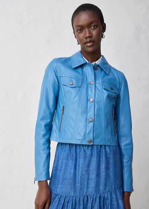 Leren jas van lamsnappa, bonprix