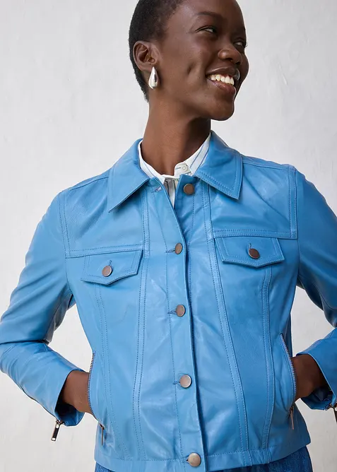 Leren jas van lamsnappa, bonprix