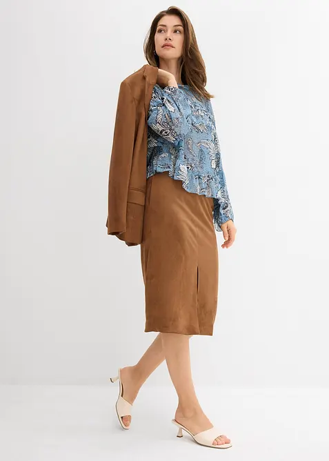 Chiffon blouse met ruches, bonprix