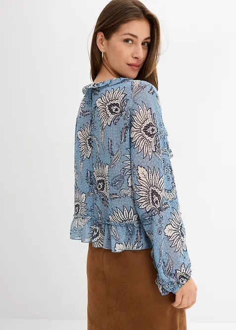 Chiffon blouse met ruches, bonprix