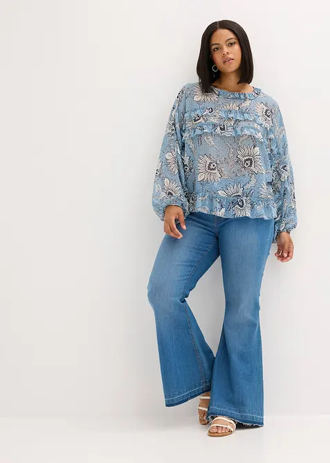 Chiffon blouse met ruches, bonprix