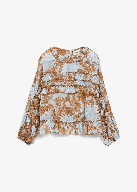 Chiffon blouse met ruches, bonprix