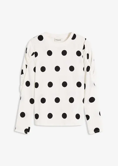 Longsleeve van gestructureerde crêpe, bonprix