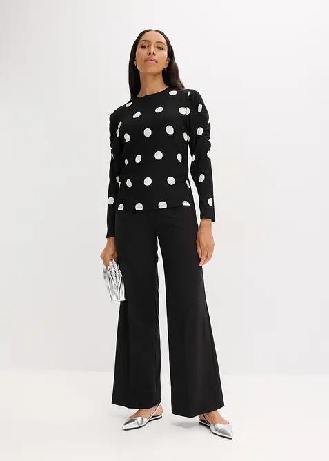 Longsleeve van gestructureerde crêpe, bonprix