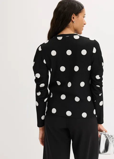 Longsleeve van gestructureerde crêpe, bonprix
