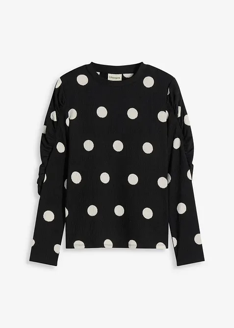 Longsleeve van gestructureerde crêpe, bonprix