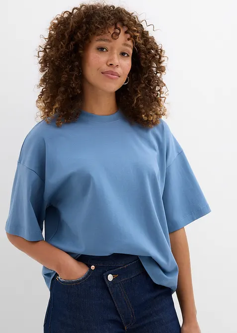 Kort oversized shirt van zwaar biologisch katoen, bonprix
