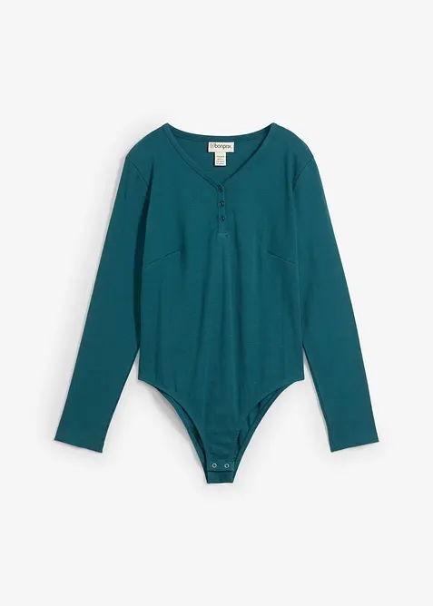 Geribbelde body met puur biologisch katoen, bonprix
