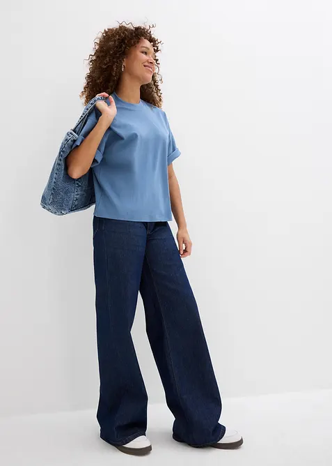 Kort oversized shirt van zwaar biologisch katoen, bonprix