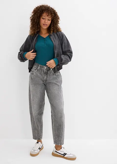 Geribbelde body met puur biologisch katoen, bonprix