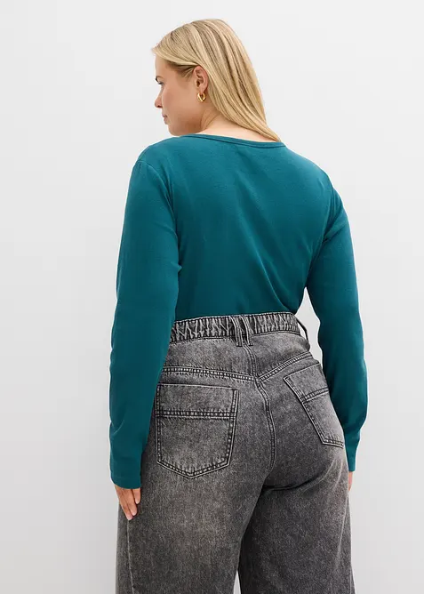 Geribbelde body met puur biologisch katoen, bonprix