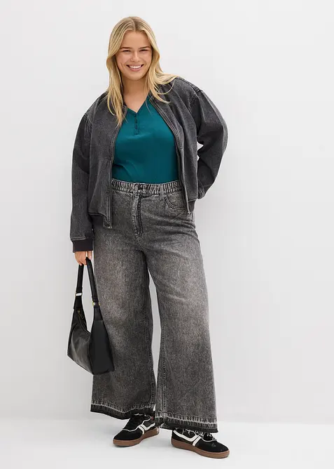 Geribbelde body met puur biologisch katoen, bonprix