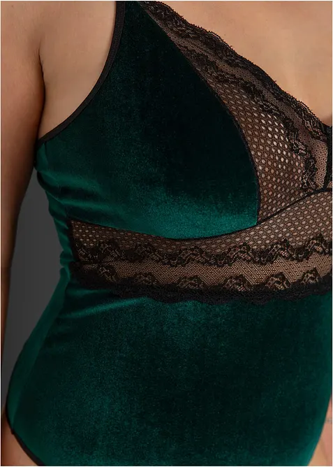 Fluwelen body ouvert, bonprix