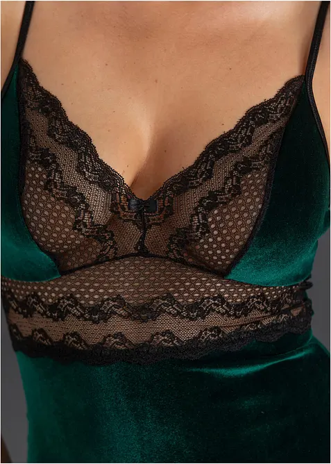 Fluwelen body ouvert, bonprix