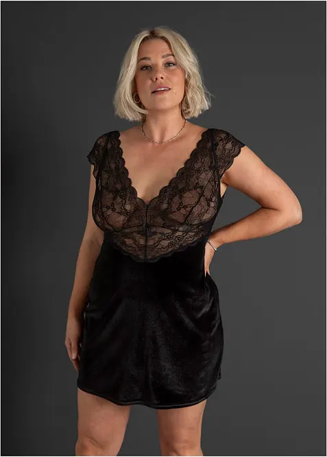 Fluwelen jurk, bonprix