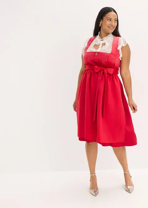 Dirndl blouse van delicate tule met stippenpatroon, bonprix