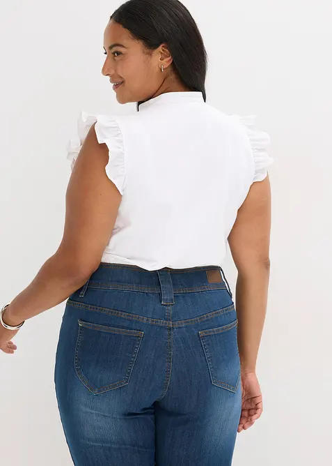 Dirndl blouse met opstaande kraag en ruches aan de mouwen, bonprix