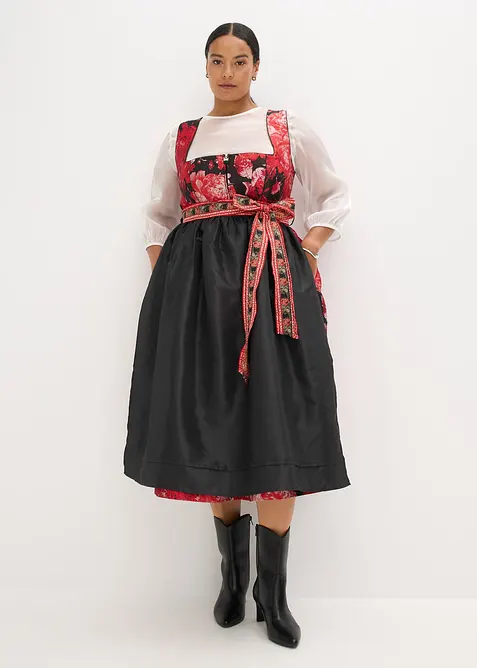 Dirndl met schort met borduursel (2-dlg. set), bonprix