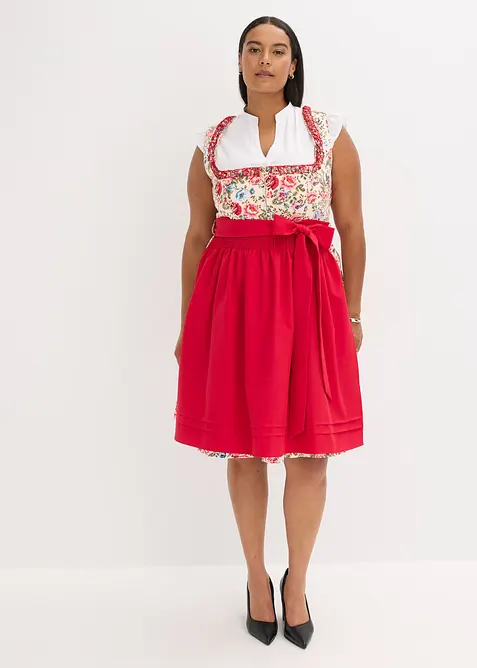 Dirndl met schort met borduursel (2-dlg. set), bonprix