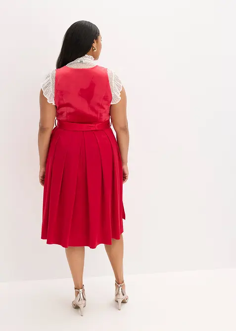 Midi dirndl met fluweel en schort (2-dlg. set), bonprix