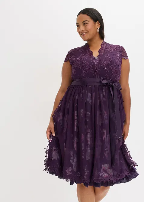 Dirndl met borduursel en fluwelen rok (2-dlg. set), bonprix