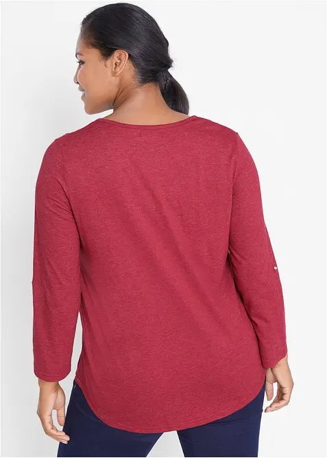 Katoenen Henley shirt met knoopsluiting, bonprix