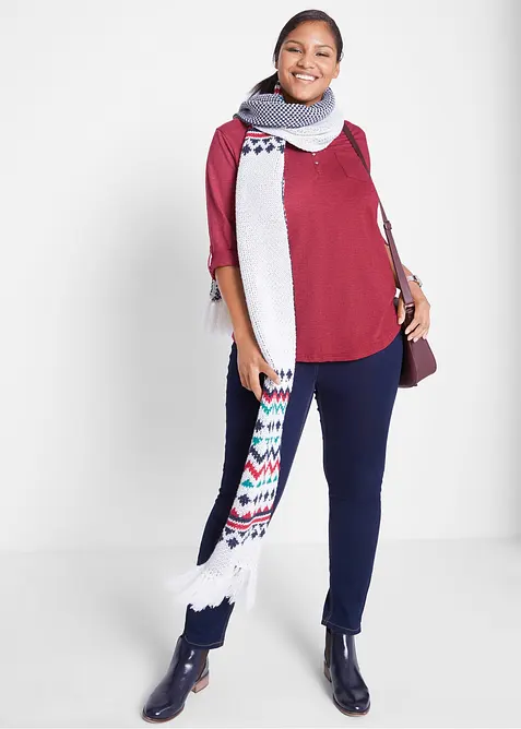 Katoenen Henley shirt met knoopsluiting, bonprix