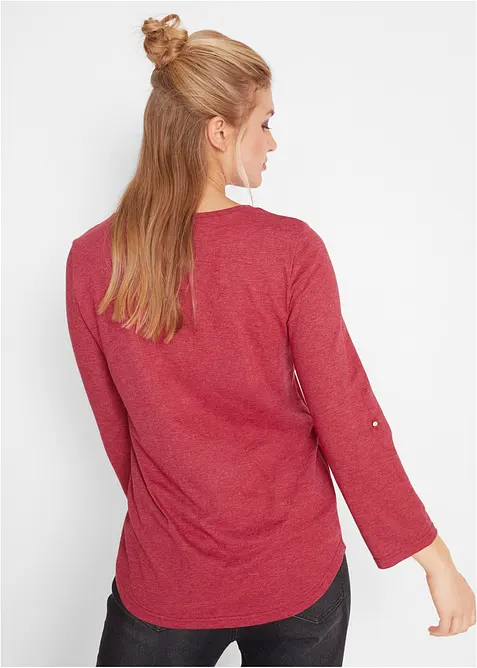 Katoenen Henley shirt met knoopsluiting, bonprix