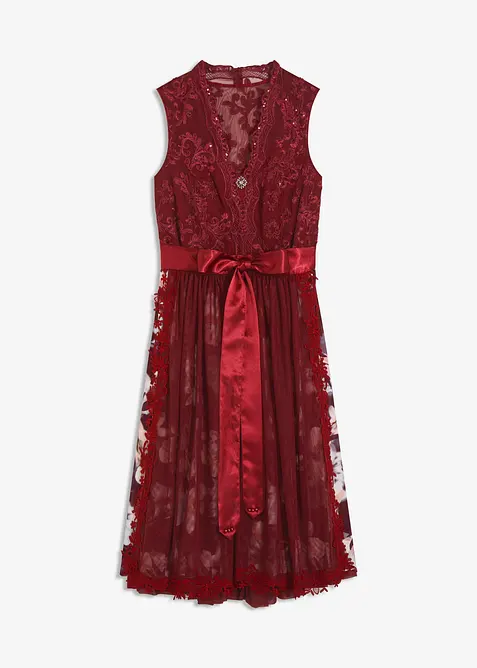 Dirndl met borduursel en fluwelen rokdeel (2-dlg. set), bonprix