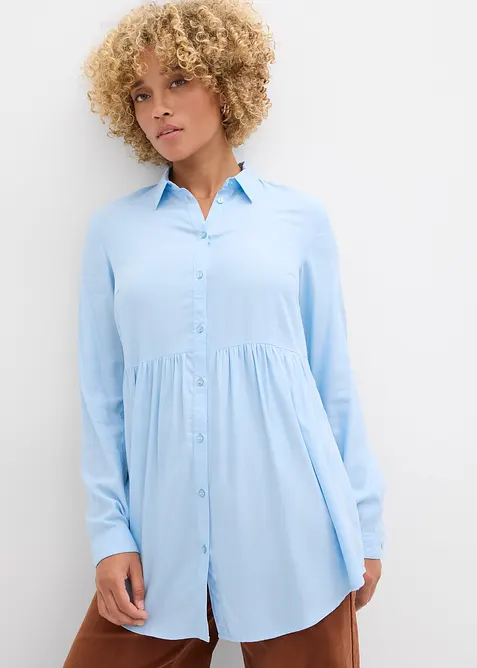 Lange blouse met knoopsluiting van viscose, bonprix