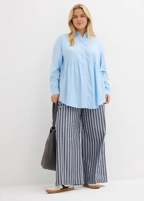 Lange blouse met knoopsluiting van viscose, bonprix