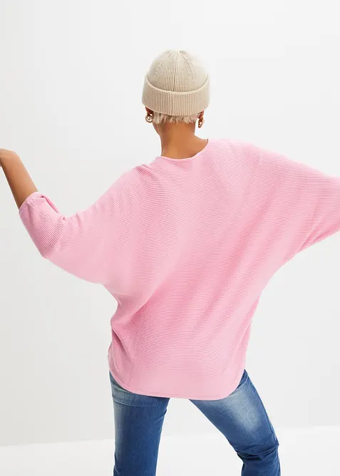 Geribde oversized trui in een viscosemix, bonprix