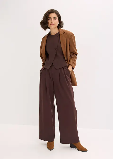 Wijde bandplooibroek met stretch, bonprix