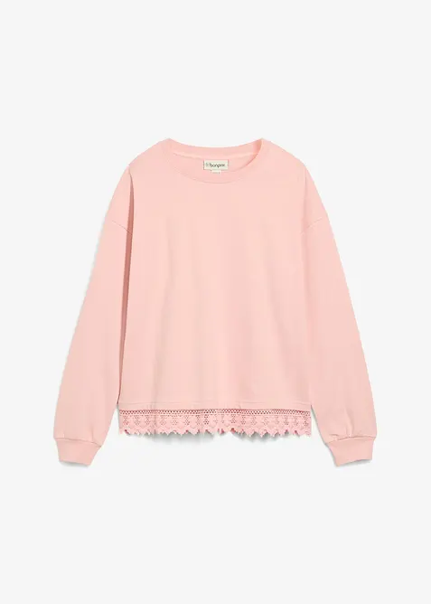 Sweater met kanten rand, bonprix