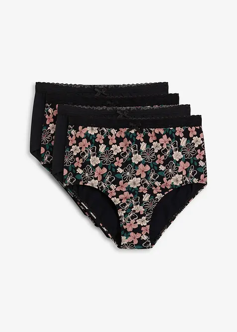 Tailleslip met biologisch katoen (set van 4), bonprix